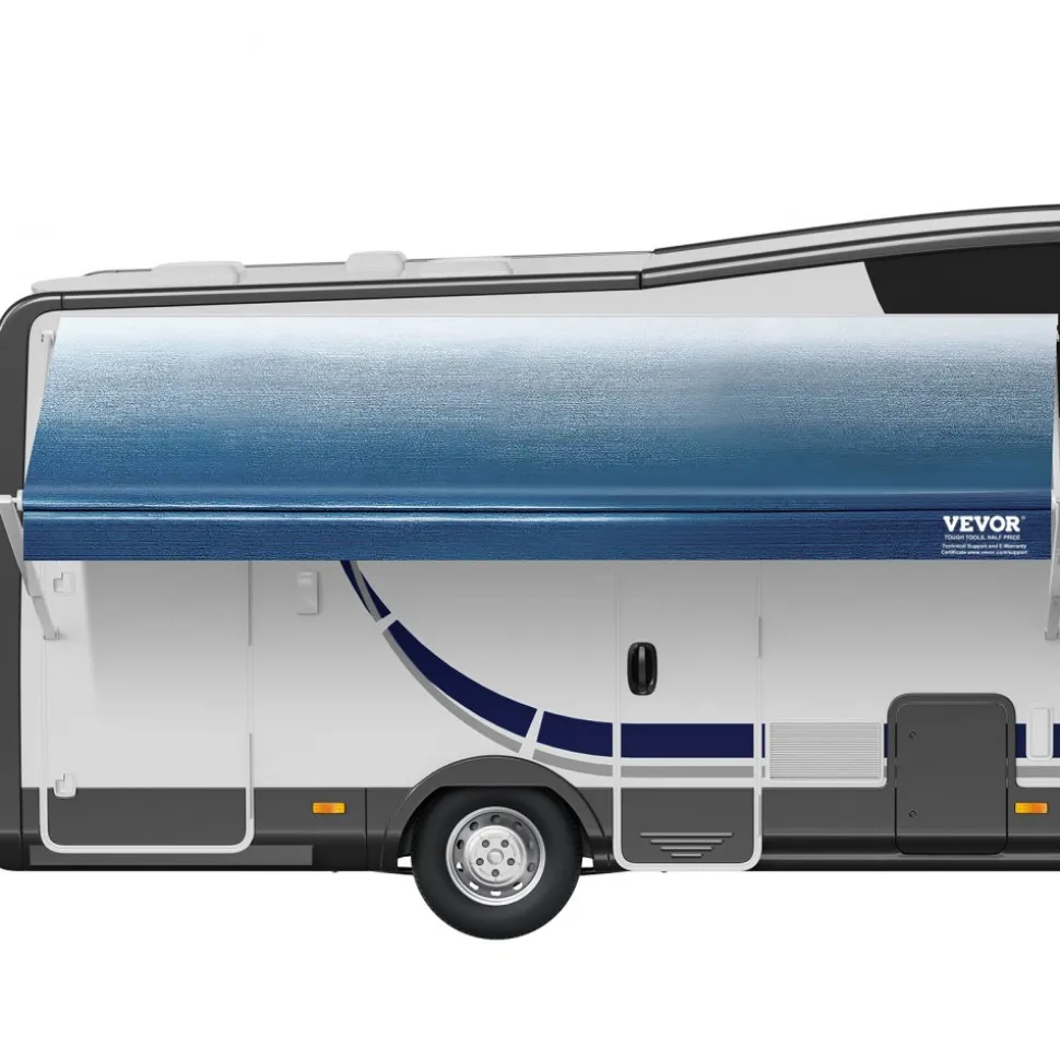 VEVOR RV Awning Fabric Replacement, 17'2" Fabric Length for 18' Awning, Heavy Duty 3-Ply 16oz PVC Camper Awning Fabric, Waterproof & UV Protection Outdoor Canopy for RV, Trailer, Motorhome, Blue Fade