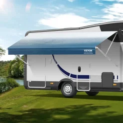 VEVOR RV Awning Fabric Replacement, 20'2" Fabric Length for 21' Awning, Heavy Duty 3-Ply 16oz PVC Camper Awning Fabric, Waterproof & UV Protection Outdoor Canopy for RV, Trailer, Motorhome, Blue Fade