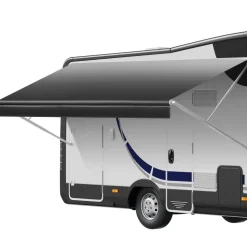 VEVOR RV Awning Fabric Replacement, 15' (Fabric 14'2") 18 oz Heavy-Duty Weatherproof Vinyl Camper Awning Replacement, UPF50+ Protection Waterproof Outdoor Canopy for RV, Motorhome, Trailer, Black Fade