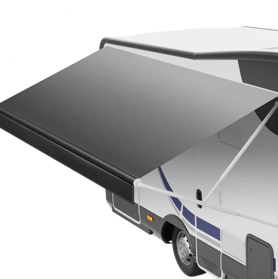 VEVOR RV Awning Fabric Replacement, 15' (Fabric 14'2") 18 oz Heavy-Duty Weatherproof Vinyl Camper Awning Replacement, UPF50+ Protection Waterproof Outdoor Canopy for RV, Motorhome, Trailer, Black Fade