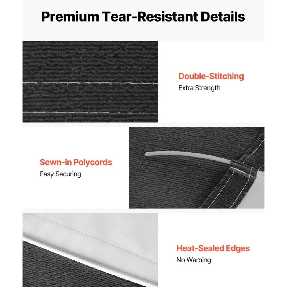 VEVOR RV Awning Fabric Replacement, 15' (Fabric 14'2") 18 oz Heavy-Duty Weatherproof Vinyl Camper Awning Replacement, UPF50+ Protection Waterproof Outdoor Canopy for RV, Motorhome, Trailer, Black Fade