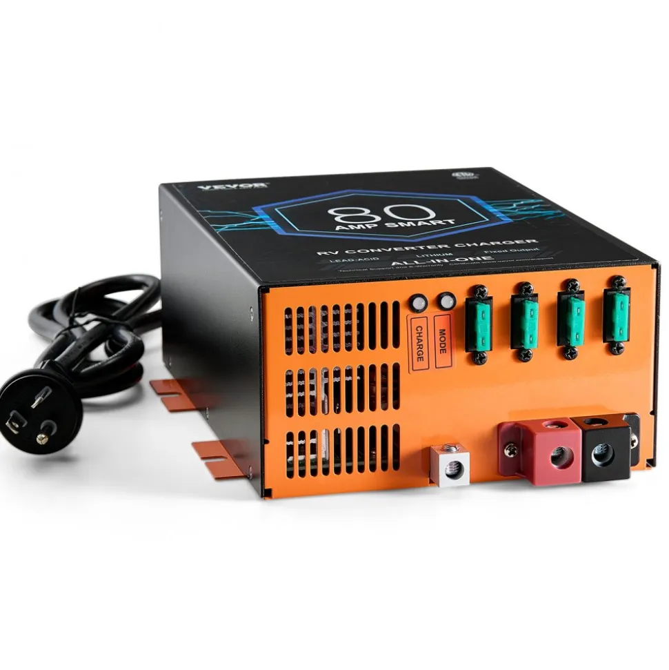VEVOR RV Converter, 80 Amp, 110V AC to 12V DC RV Power Converter Battery Charger with 4 Stage Smart Charging 13V to 16.5V Adjustable Operating Range, Compatible with Lithium Lead Acid Battery, ETL