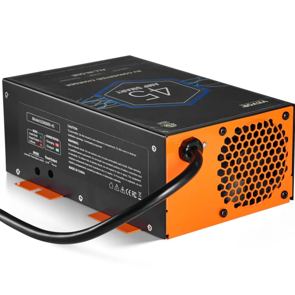 VEVOR RV Converter, 45 Amp, 110V AC to 12V DC RV Power Converter Battery Charger with 4 Stage Smart Charging 13V to 16.5V Adjustable Operating Range, Compatible with Lithium Lead Acid Battery, ETL
