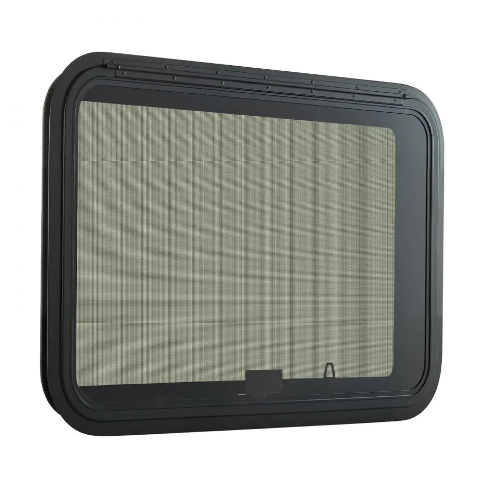 VEVOR RV Exit Window, 36" W x 22" H Tinted RV Window with Net Screen and Trim Ring, Fit for 1 1/4" - 1 13/16" Thickness Wall, RV Window Replacement for Teardrop Cargo Trailer Camper, DOT Approved