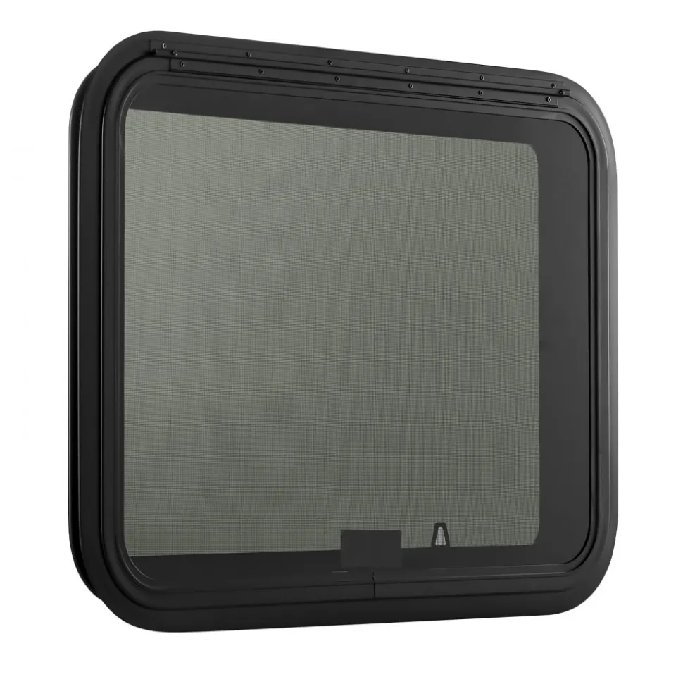 VEVOR RV Exit Window, 30" W x 22" H Tinted RV Window with Net Screen and Trim Ring, Fit for 1 1/4" - 1 13/16" Thickness Wall, RV Window Replacement for Teardrop Cargo Trailer Camper, DOT Approved