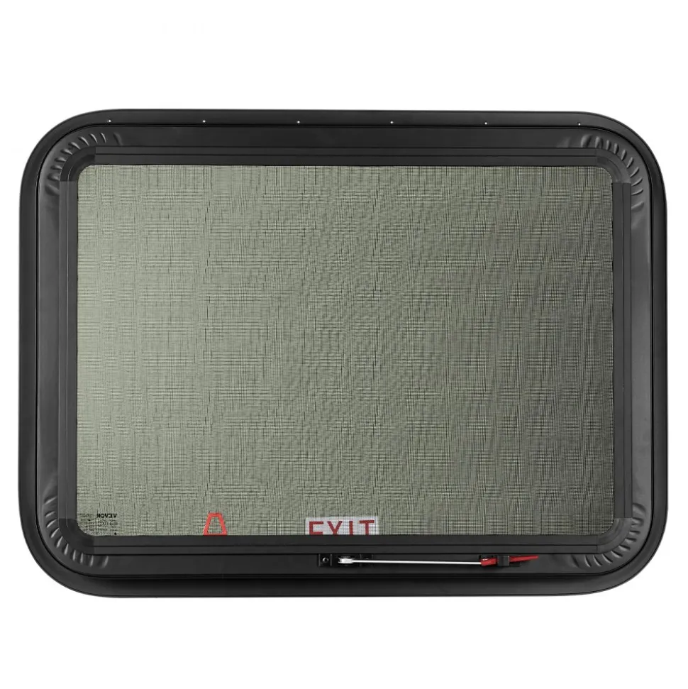 VEVOR RV Exit Window, 30" W x 22" H Tinted RV Window with Net Screen and Trim Ring, Fit for 1 1/4" - 1 13/16" Thickness Wall, RV Window Replacement for Teardrop Cargo Trailer Camper, DOT Approved
