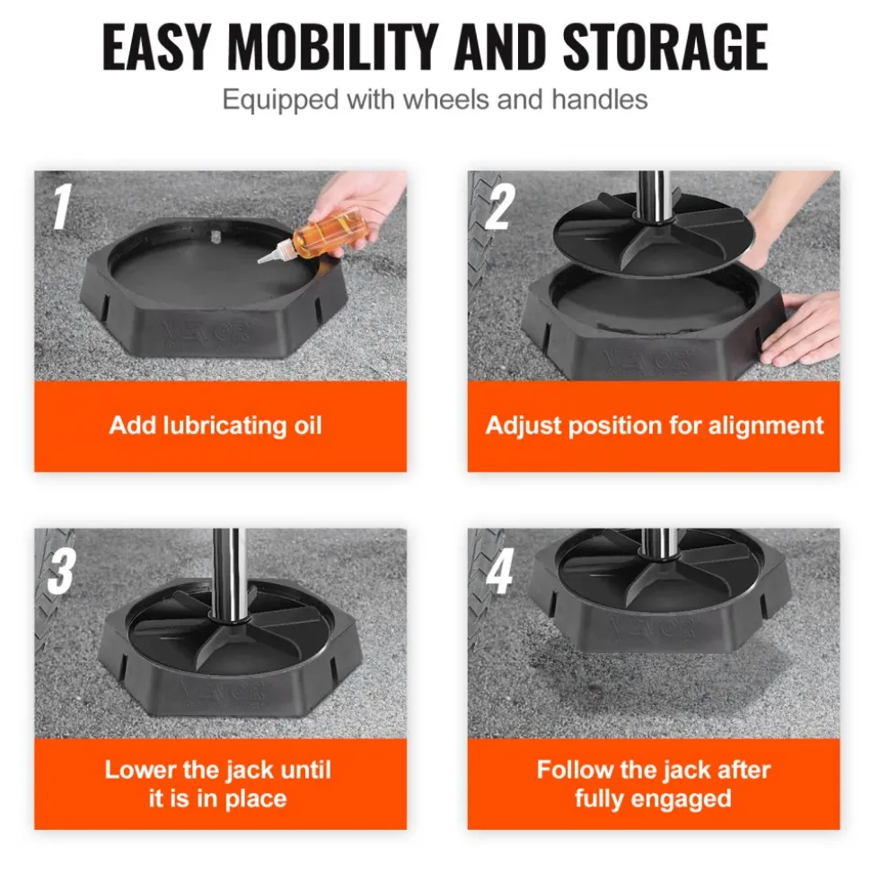 VEVOR RV Leveling Pads, 9 Inch Round Landing Feet, Permanent Attached Jack Stabilizers, Rubber Jack Pads, 5000 lbs Capacity per RV Jack Pad, 5th Wheels, Travel Trailers, Class A/C Motorhomes (6-Pack)