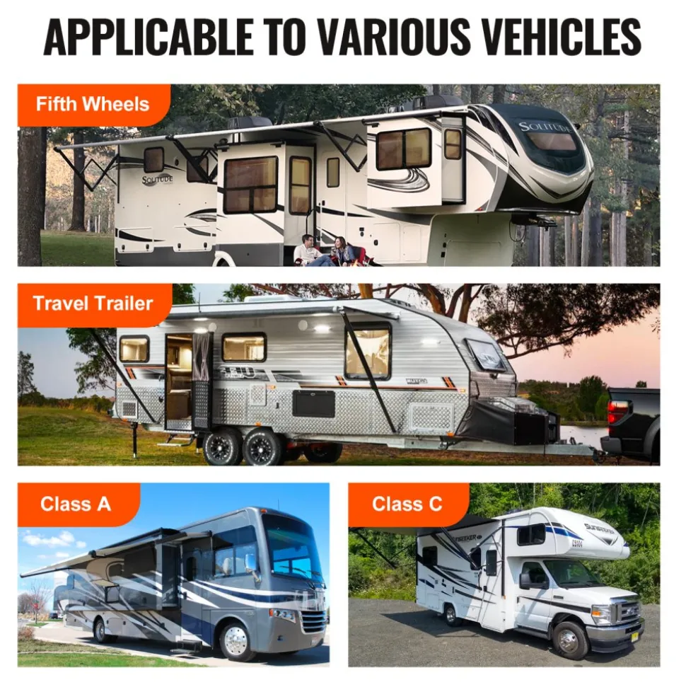 VEVOR RV Leveling Pads, 9 Inch Round Landing Feet, Permanent Attached Jack Stabilizers, Rubber Jack Pads, 5000 lbs Capacity per RV Jack Pad, 5th Wheels, Travel Trailers, Class A/C Motorhomes (6-Pack)