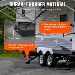 VEVOR RV Leveling Pads, 9 Inch Round Landing Feet, Permanent Attached Jack Stabilizers, Rubber Jack Pads, 5000 lbs Capacity per RV Jack Pad, 5th Wheels, Travel Trailers, Class A/C Motorhomes (6-Pack)