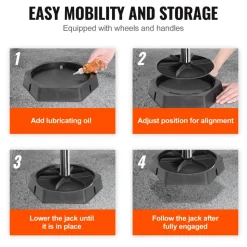 VEVOR RV Leveling Pads, 9 Inch Round Landing Feet, Permanent Attached Jack Stabilizers, Rubber Jack Pads, 5000 lbs Capacity per RV Jack Pad, 5th Wheels, Travel Trailers, Class A/C Motorhomes (4-Pack)