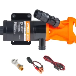 VEVOR RV Portable Macerator Pump, 12V, 12GMP Quick Release RV Waste Pump, RV Sewage Sewer Pump with Detachable Quick Connection Valve Metal Hose Clamp Power Cord, for RV Boat Marine Motorhome Camper