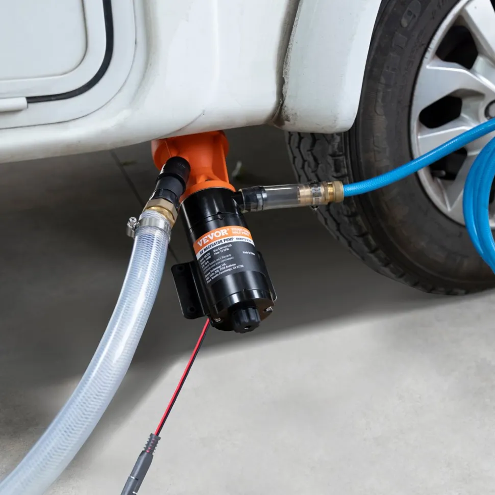VEVOR RV Portable Macerator Pump, 12V, 12GMP Quick Release RV Waste Pump, RV Sewage Sewer Pump with Detachable Quick Connection Valve Metal Hose Clamp Power Cord, for RV Boat Marine Motorhome Camper