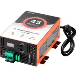 VEVOR RV Power Converter, 45 Amp, 110V AC to 12V DC RV Converter Battery Charger, Multi Stage Smart Charging, 13V to 16.5V Operating Range, Compatible with Lithium & Lead Acid Battery, for Camper