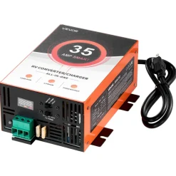 VEVOR RV Power Converter, 35 Amp, 110V AC to 12V DC RV Converter Battery Charger, 4 Stage Smart Charging, 13V to 16.5V Operating Range, Compatible with Lithium Lead Acid Battery, for Camper Trailer