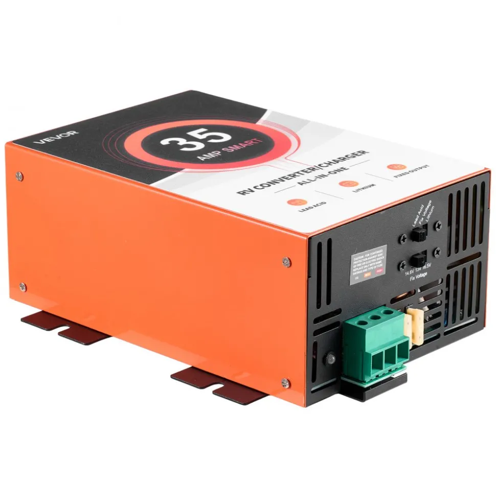 VEVOR RV Power Converter, 35 Amp, 110V AC to 12V DC RV Converter Battery Charger, 4 Stage Smart Charging, 13V to 16.5V Operating Range, Compatible with Lithium Lead Acid Battery, for Camper Trailer