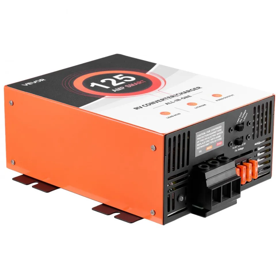VEVOR RV Power Converter, 125 Amp, 110V AC to 12V DC RV Converter Battery Charger, Multi Stage Smart Charging, 13V to 16.5V Operating Range, Compatible with Lithium & Lead Acid Battery, for Camper