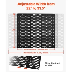 VEVOR RV Screen Door Protector, Adjusts from 22 to 31.5 inch, Adjustable Door Grille, Easy to Install, Reinforced Breathable Honeycomb Holes, Iron Camper RV Entry Protector for Pet Protection, Black