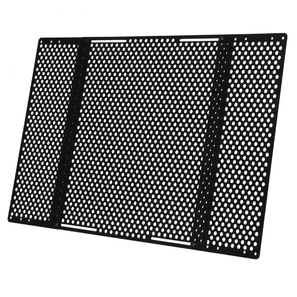VEVOR RV Screen Door Protector, Adjusts from 22 to 31.5 inch, Adjustable Door Grille, Easy to Install, Reinforced Breathable Honeycomb Holes, Iron Camper RV Entry Protector for Pet Protection, Black