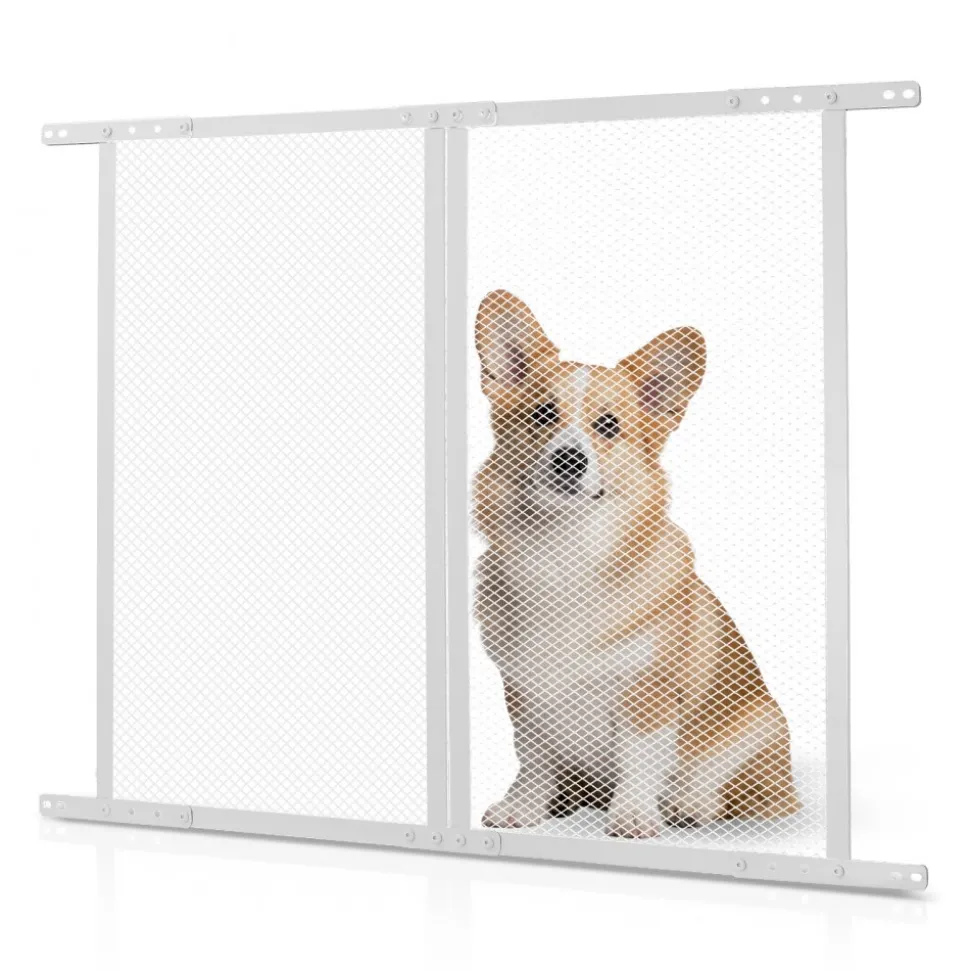 VEVOR RV Screen Door Protector, 24 x 26 inch Door Grille, Easy to Install and Disassemble, Reinforced Breathable Protective Mesh, Aluminum Alloy Camper RV Entry Protector for Pet Protection, White