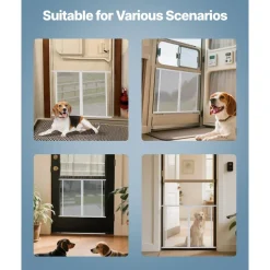 VEVOR RV Screen Door Protector, 24 x 26 inch Door Grille, Easy to Install and Disassemble, Reinforced Breathable Protective Mesh, Aluminum Alloy Camper RV Entry Protector for Pet Protection, White