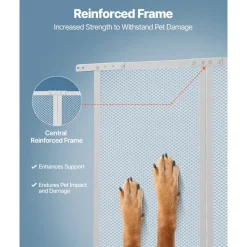 VEVOR RV Screen Door Protector, 24 x 26 inch Door Grille, Easy to Install and Disassemble, Reinforced Breathable Protective Mesh, Aluminum Alloy Camper RV Entry Protector for Pet Protection, White