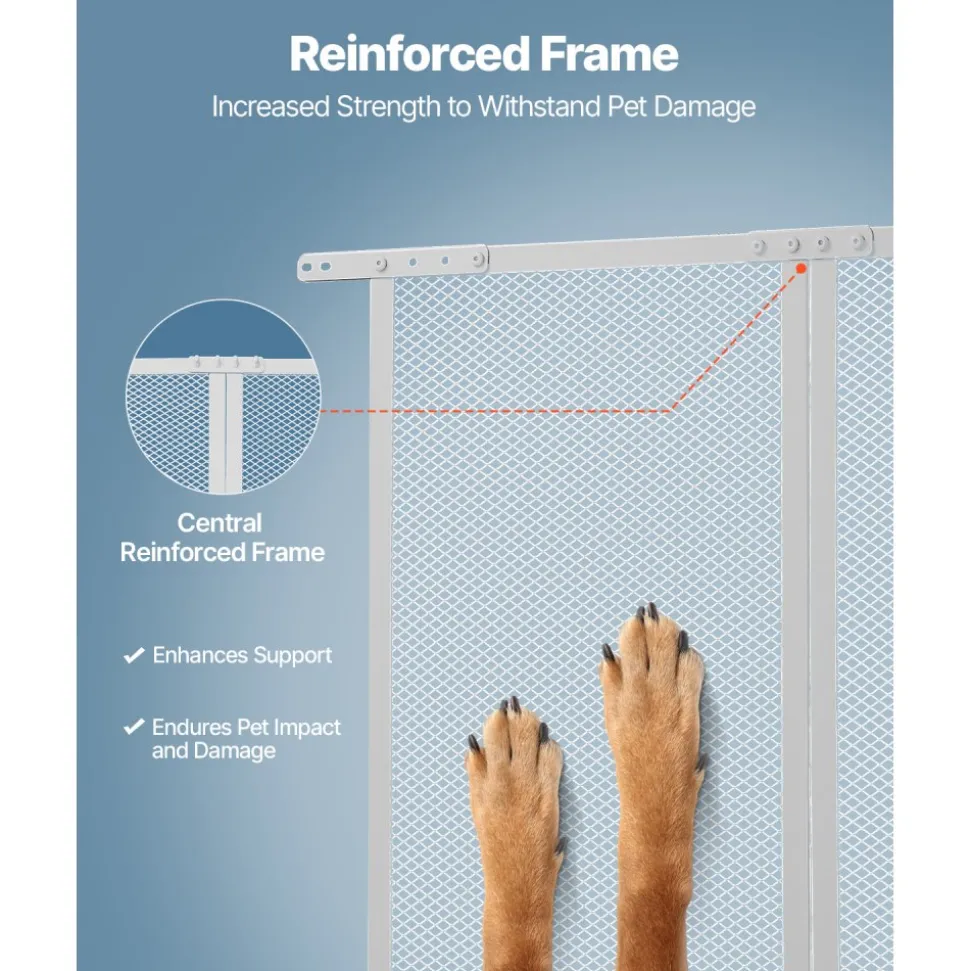 VEVOR RV Screen Door Protector, 24 x 26 inch Door Grille, Easy to Install and Disassemble, Reinforced Breathable Protective Mesh, Aluminum Alloy Camper RV Entry Protector for Pet Protection, White