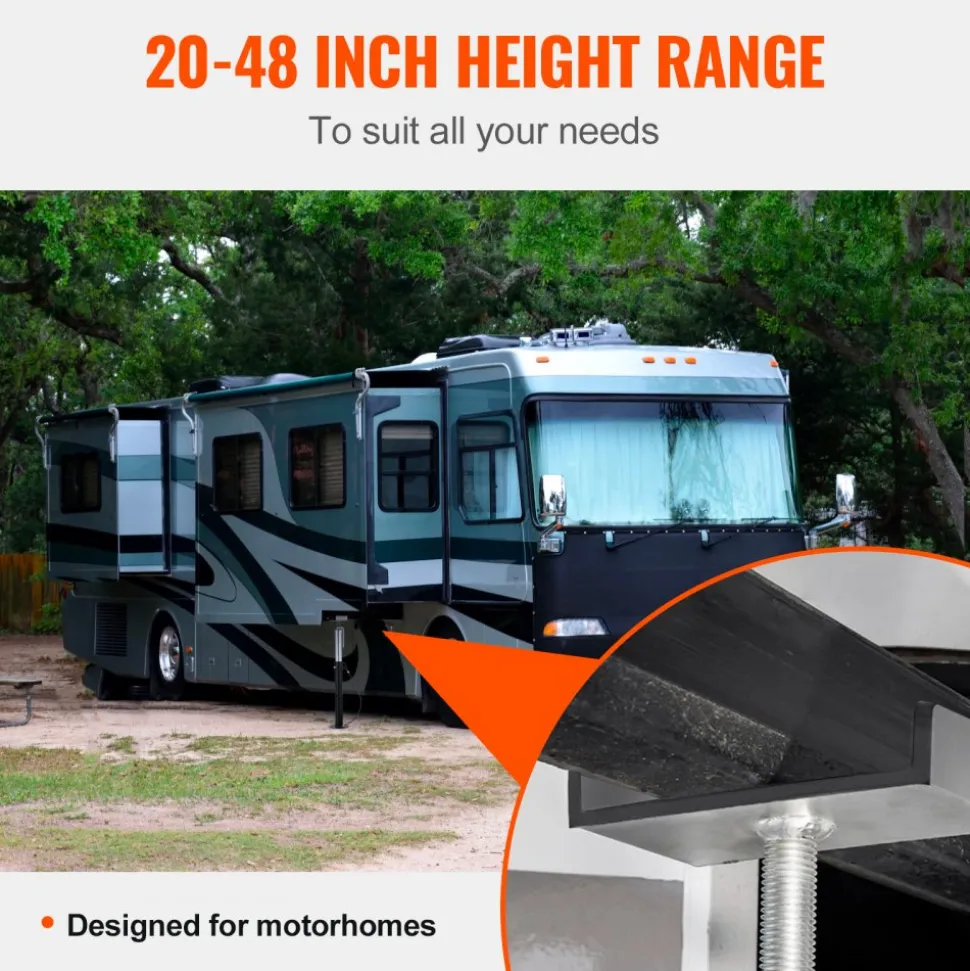 VEVOR RV Slide Out Support Jacks, 5000 lbs Capacity Each Slide Out Stabilizer, Adjusts from 20"-48" Camper Slide Out Support Jacks, Heavy-duty Slideout Stabilizers for RV, Camper and Travel Trailer