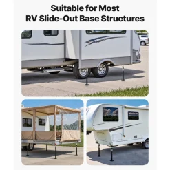 VEVOR RV Slide Out Support Jack, 2 PCS Camper Slide-Out Leveling Jack, Powder-Coated Steel Support Jacks for RV, Camper, Travel Trailer, Supports Up to 1000lbs, Adjustable from 21.3 inch to 48 inch