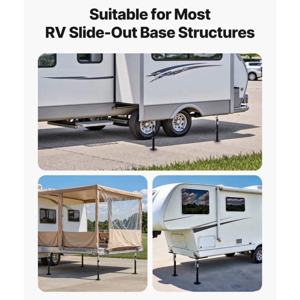 VEVOR RV Slide Out Support Jack, 2 PCS Camper Slide-Out Leveling Jack, Powder-Coated Steel Support Jacks for RV, Camper, Travel Trailer, Supports Up to 1000lbs, Adjustable from 21.3 inch to 48 inch
