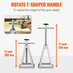 VEVOR RV Stabilizer Jacks, 4 Pack Aluminum RV Leveling Jacks, RV Stack Jacks for RV Travel Trailer Camper, Single Screw Jack Support up to 6000 Lbs, Adjustable from 11 inch to 17 inch