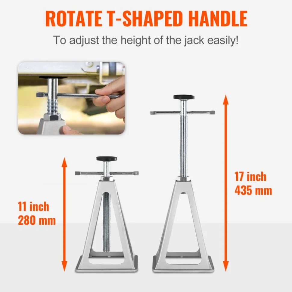 VEVOR RV Stabilizer Jacks, 4 Pack Aluminum RV Leveling Jacks, RV Stack Jacks for RV Travel Trailer Camper, Single Screw Jack Support up to 6000 Lbs, Adjustable from 11 inch to 17 inch