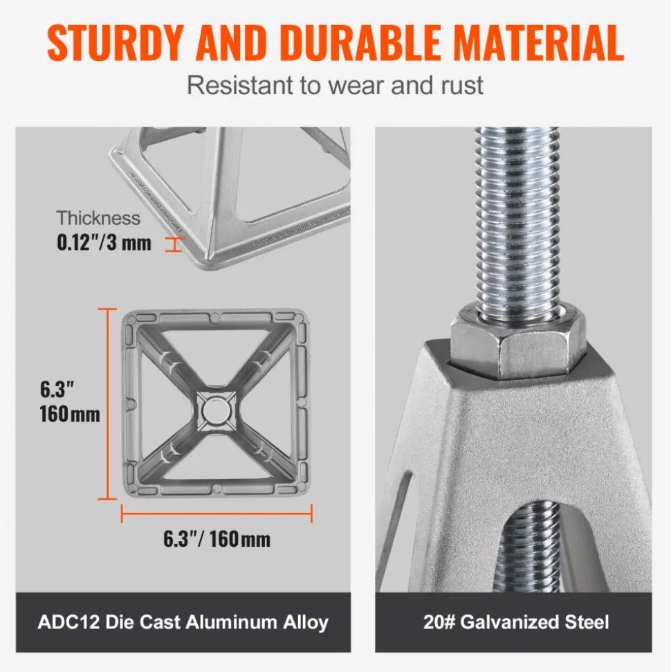 VEVOR RV Stabilizer Jacks, 4 Pack Aluminum RV Leveling Jacks, RV Stack Jacks for RV Travel Trailer Camper, Single Screw Jack Support up to 6000 Lbs, Adjustable from 11 inch to 17 inch