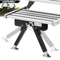 VEVOR RV Step Stabilizer, Height Adjustable Step Stabilizer Kit, Camper Stair Stabilizers with Powder Coated Steel for 5th Wheels, Travel Trailers and Motorhomes, Adjustable from 3 inch to 15 inch