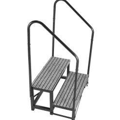 VEVOR RV Steps with Dual Handrails, 2 Steps, 660 lbs Load Capacity, Heavy Duty Outdoor RV Stairs with Non-Slip Mat for Elderly/Pets, Portable Stairs for Hot Tub, Camper, Mobile Home, Porch, Pool, SPA