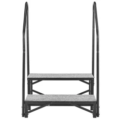 VEVOR RV Steps with Dual Handrails, 2 Steps, 660 lbs Load Capacity, Heavy Duty Outdoor RV Stairs with Non-Slip Mat for Elderly/Pets, Portable Stairs for Hot Tub, Camper, Mobile Home, Porch, Pool, SPA