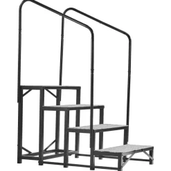 VEVOR RV Steps with Dual Handrails, 4 Steps, 660 lbs Load Capacity, Heavy Duty Outdoor RV Stairs with Non-Slip Mat for Elderly/Pets, Portable Stairs for Hot Tub, Camper, Mobile Home, Porch, Pool, SPA