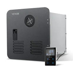 VEVOR RV Tankless Water Heater, Instant Shower with 15 x 15 inches Black Door and Remote Controller, 55000BTU Optimized Comfort Performance Hot Water, Ideal for RVers' Family Everyday Use