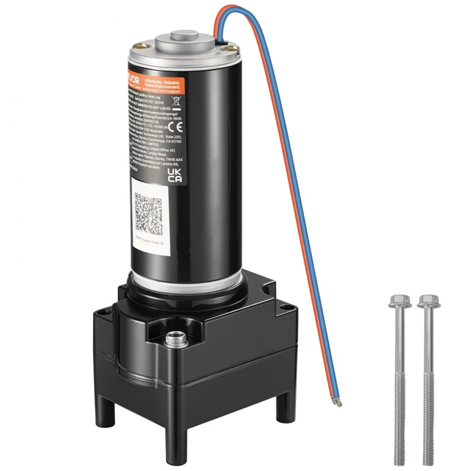 VEVOR RV 5th Wheel Landing Gear Motor, Replaces LG-142178, 5500 lbs Capacity, 300W RV Fifth Wheel Power Landing Gear Motor Compatible with Lippert Venture, Atwood, Stromberg Carlson Systems, Black