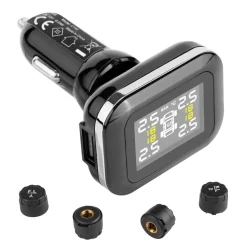 VEVOR RV Tire Pressure Monitoring System, 7.3-87 PSI Trailer TPMS, Universal Wireless Car Alarm System, Waterproof TPMS Sensors Set with 4 Sensors, 5 Alarm Modes, Real-time Display, Easy to Install