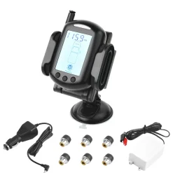 VEVOR RV Tire Pressure Monitoring System, 0-199 PSI Trailer TPMS, Universal Wireless Car Alarm System, Waterproof TPMS Sensors Set with 6 Sensors, 7 Alarm Modes, Real-time Display, Easy to Install