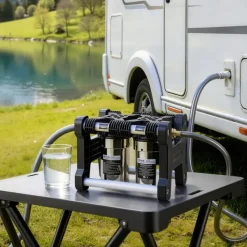 VEVOR RV Water Filter System, 5-Micron Dual Stage Premium RV Water Filtration System with Two Cartridges and 3/4" Fitting for RVs & Campers, Reduces Sediment, Chlorine, Heavy Metals, Odors and More