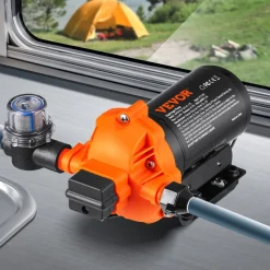 VEVOR RV Water Pressure Diaphragm Pump 3Chambers 110V 3.3GPM 45PSI Adjustable Presssure Fresh Water Pump, Self Priming Sprayer Pump for RV Camper Marine Boat Lawn