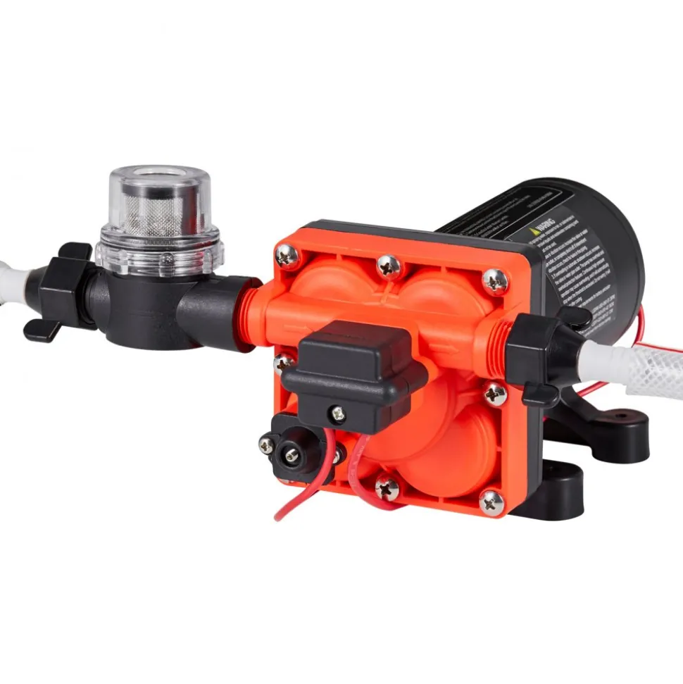VEVOR RV Water Pump, 12V DC 5 GPM (18.9 L/min), 4-Chamber Self-Priming Diaphragm Water Pump with Automatic Pressure Switch, 70 PSI Max Pressure, On Demand for RV, Caravan, Marine, Yacht, Car Washing