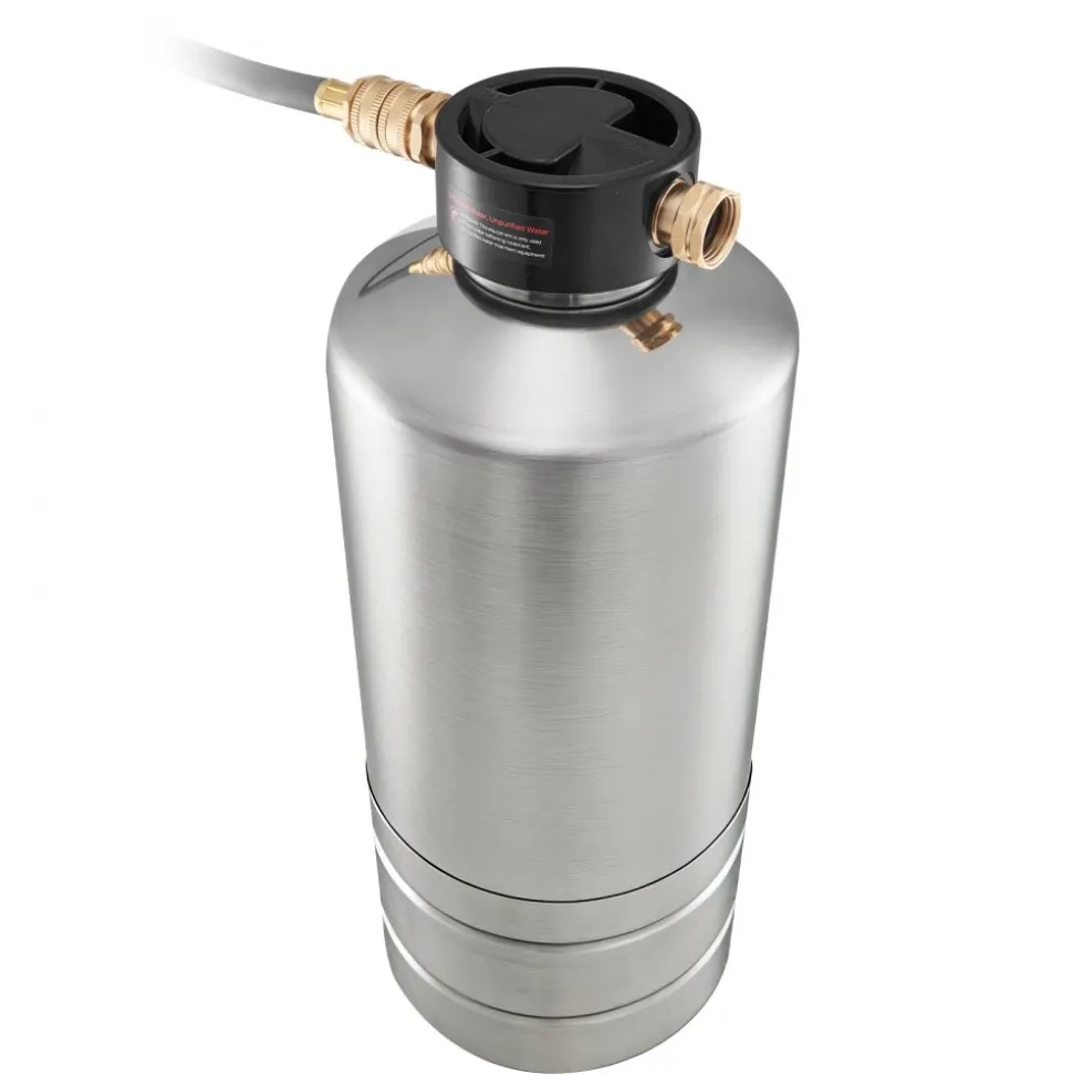 VEVOR RV Water Softener, 16,000 Grain, Portable Water Softener with NPT 3/4" Fittings, Food-Grade Resin, Stainless Steel, Quick Connect, for RVs, Trailers, Boats, Mobile Car Washing, Pressure Washing