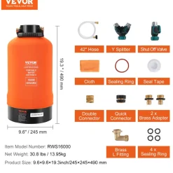 VEVOR RV Water Softener, 16,000 Grain Portable Water Softener, with 3/4