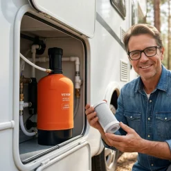 VEVOR RV Water Softener, 16,000 Grain, Portable Water Softener with Filter System, NPT 3/4