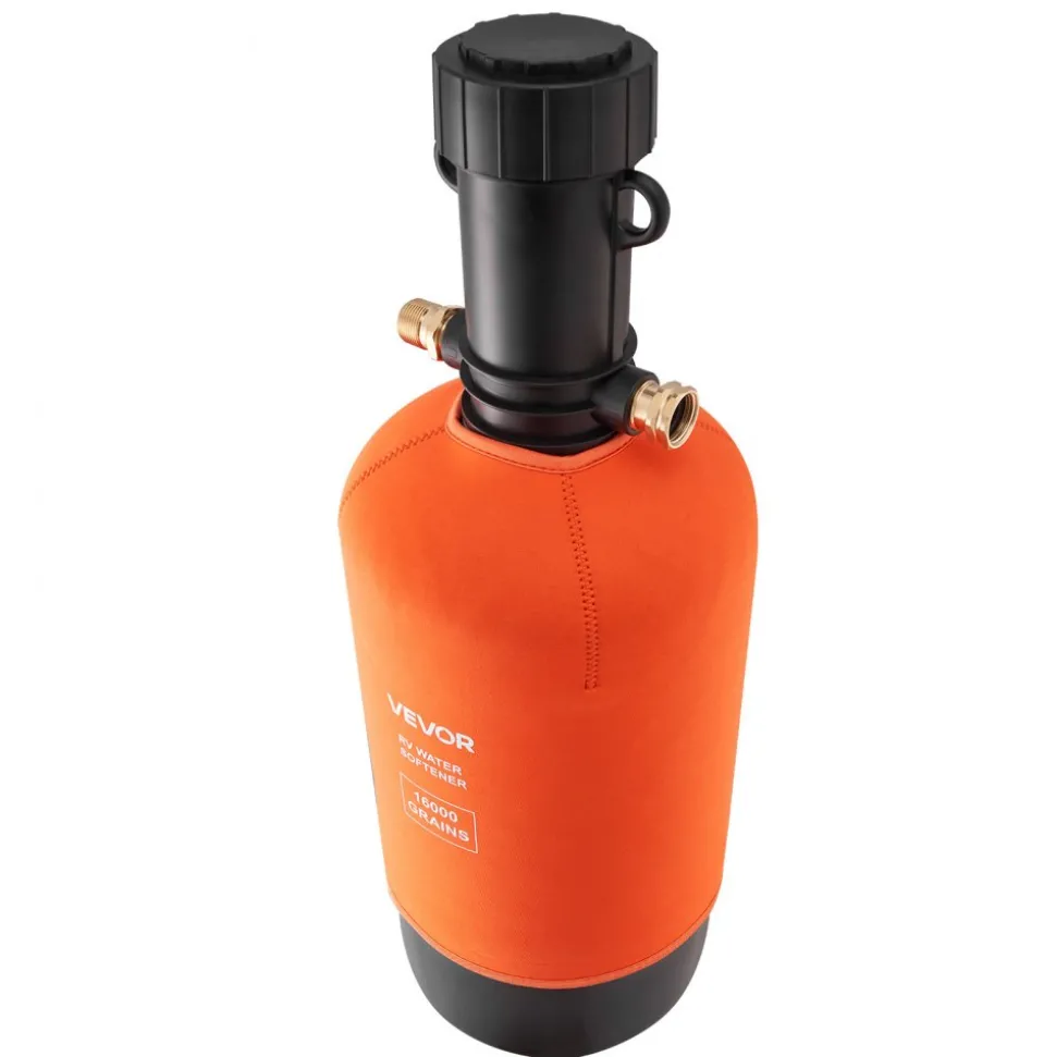 VEVOR RV Water Softener, 16,000 Grain, Portable Water Softener with Filter System, NPT 3/4" Fittings, Food-Grade Resin, Quick Connect, for RVs, Trailers, Boats, Mobile Car Washing, Pressure Washing