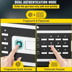 VEVOR Safe Box, 0.8 CU.FT Fingerprint Safe Box for Money with 2 Keys & Digital Keypad, Q235 Steel Safe Box for Storing Cash, Jewelry, Pistols, Documents, Watches in Home & Office & Hotel