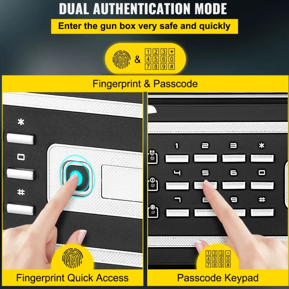 VEVOR Safe Box, 0.8 CU.FT Fingerprint Safe Box for Money with 2 Keys & Digital Keypad, Q235 Steel Safe Box for Storing Cash, Jewelry, Pistols, Documents, Watches in Home & Office & Hotel
