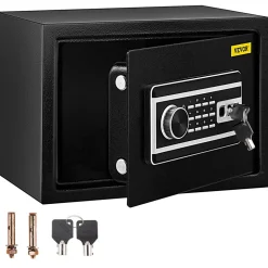 VEVOR Safe Box, 0.8 CU.FT Fingerprint Safe Box for Money with 2 Keys & Digital Keypad, Q235 Steel Safe Box for Storing Cash, Jewelry, Pistols, Documents, Watches in Home & Office & Hotel